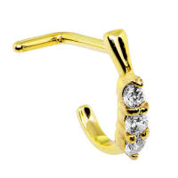 1Pc 18g 1,0x8mm en forma de l nariz 316l pluma acero forma cubic zirconia espárragos de nariz anillo de la nariz piercing joyería - details 3