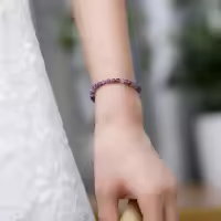 Pulsera de Tourmalina Hecha a Mano en de 4mm con Piedra Natural de 4mm para Mujeres Joyería de Fiesta Regalo de Bangles de Amatista - details 1