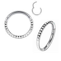 Anillo de titanio para la nariz f136 g23, segmento con bisagras para el pezón, cartílago de la oreja, tragus, hélice, piercing para el labio, joyería corporal, Aro para el tabique, 1 unidad - details 2
