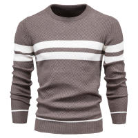 AIOPESON-Jersey de manga larga con cuello redondo para hombre, suéteres ajustados cálidos, ropa informal de moda, otoño - details 8
