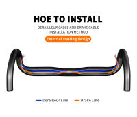 TOSEEK Full Carbon Fiber Handlebar Bent Bar Black Matte Finish Road Bike Carbon Handlebar 40/42/44 cm External Routing - details 6
