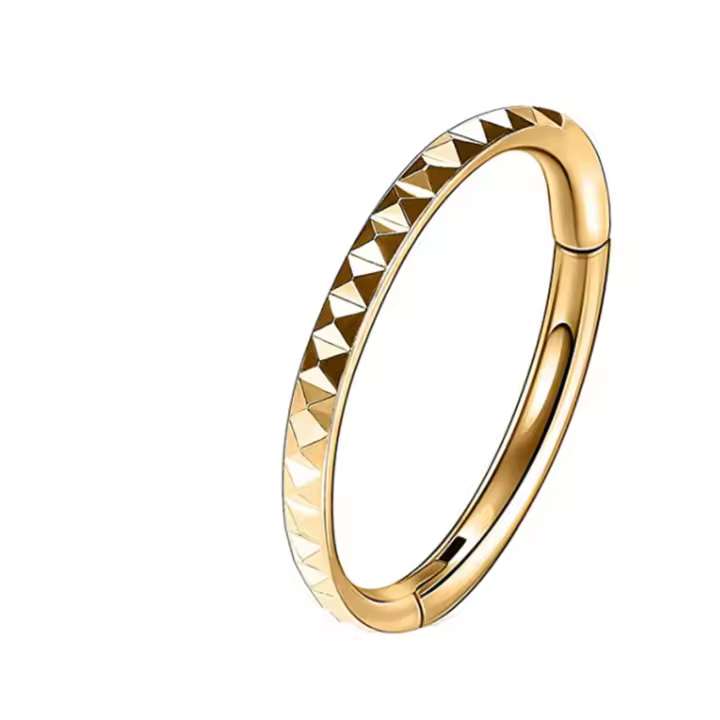Anillo de titanio para la nariz f136 g23, segmento con bisagras para el pezón, cartílago de la oreja, tragus, hélice, piercing para el labio, joyería corporal, Aro para el tabique, 1 unidad - 1