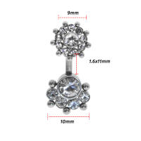 Piercing de cristal de 14g para el ombligo, piercing para el ombligo, barra, colgante, joyería para el cuerpo, unisex, nuevos estilos - details 7