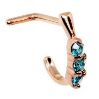 1Pc 18g 1,0x8mm en forma de l nariz 316l pluma acero forma cubic zirconia espárragos de nariz anillo de la nariz piercing joyería - details 2