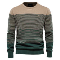 AIOPESON-suéter de algodón para hombre, jerseys tejidos informales con cuello redondo, cálidos para invierno - details 1