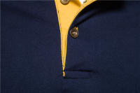 Camiseta Polo Bordada con Insignia AIOPESON 100% Algodón para Hombres Manga Corta Diseño de Patchwork de Alta Calidad para Verano - details 7