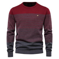 AIOPESON-suéter de algodón para hombre, jerseys tejidos informales con cuello redondo, cálidos para invierno - details 3