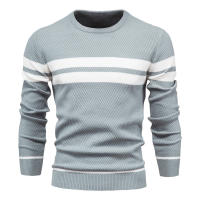 AIOPESON-Jersey de manga larga con cuello redondo para hombre, suéteres ajustados cálidos, ropa informal de moda, otoño - details 1