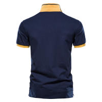 Camiseta Polo Bordada con Insignia AIOPESON 100% Algodón para Hombres Manga Corta Diseño de Patchwork de Alta Calidad para Verano - details 2