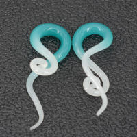 Cono espiral de cristal pyrex para oreja, expansor de estiramiento, piercing, joyería corporal, pircing, 5-16mm, 1 par - details 3