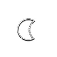 Piercing G23 de titanio en forma de luna para nariz, piercing para el tabique nasal, de la oreja tragus, cartílago, hélice, labio, segmento de aro, anillos para la nariz, circón - details 8