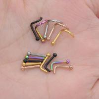 Pendientes de bola de acero quirúrgico para mujer, joyería para Piercing de nariz y cuerpo, 20G, 0,8x7x2mm, 1 unidad - details 3