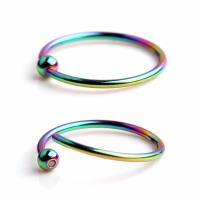 Lote de 2 anillos de aro con cuentas de acero inoxidable bcr de alta calidad, joyería para piercing corporal, para cejas, tragus, nariz, pezón, barra, labios, 16g - details 9