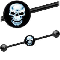 Piercing de acero quirúrgico para mujer, pendiente largo punk de 14g con forma de ojo de Calavera, barra para piercing, andamio para el cartílago de la oreja, joyería para el cuerpo con hélice, 2 piezas - details 3