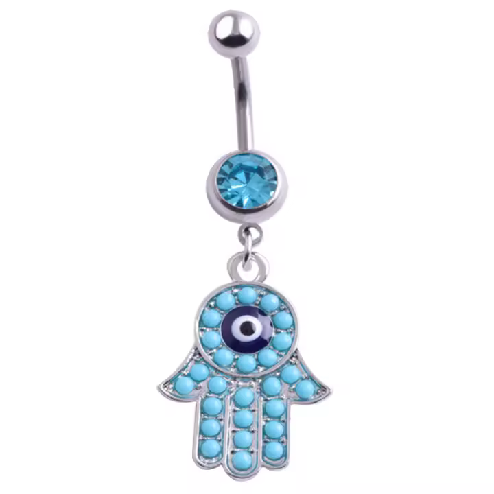 Piercing de acero azul para el ombligo, pendiente para el ombligo, anillos de cristal, piercing para el ombligo, joyería sexual para el cuerpo, 1 ud. - 1