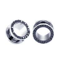 Expansor de acero inoxidable para oreja, joyería para piercing corporal, expansor de tapones para los oídos de un solo túnel de carne, estirador de oreja de 2-20mm, 1 par - details 8