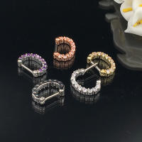 Aros de circonia aaa de 16G para mujer, piercing para la nariz, color plateado, joyería para el cuerpo, piercing para el pezón y el tabique falso - details 16