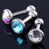 Piercing para el cartílago, piercing para la parte superior de la oreja, joyería para el cuerpo, Gema Cz de 1,2x6mm - details 7