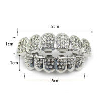 Juego de dientes de plata y oro estilo hip hop para hombre y mujer, joyería brillante, color dorado y plateado, 1 ud. - details 6