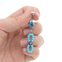 Piercing de acero azul para el ombligo, pendiente para el ombligo, anillos de cristal, piercing para el ombligo, joyería sexual para el cuerpo, 1 ud. - details 3