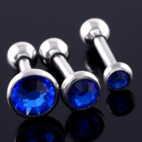 Piercing para el cartílago, piercing para la parte superior de la oreja, joyería para el cuerpo, Gema Cz de 1,2x6mm - details 8