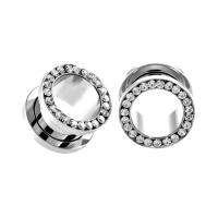 Expansor de acero inoxidable para oreja, joyería para piercing corporal, expansor de tapones para los oídos de un solo túnel de carne, estirador de oreja de 2-20mm, 1 par - details 7