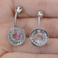 Anillo de circonia cúbica para mujer, piercing para el ombligo, 14g, color plateado, flor, 1 unidad - details 5