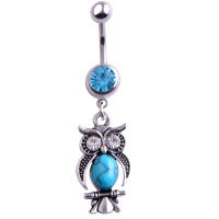 Piercing de acero azul para el ombligo, pendiente para el ombligo, anillos de cristal, piercing para el ombligo, joyería sexual para el cuerpo, 1 ud. - details 2