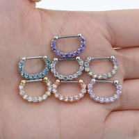 Aros de circonia aaa de 16G para mujer, piercing para la nariz, color plateado, joyería para el cuerpo, piercing para el pezón y el tabique falso - details 14
