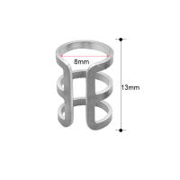 Anillo de acero inoxidable para piercing sin perforación, aro doble triple, clip para el cartílago tragus, 2 piezas - details 5