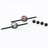 Piercing de acero quirúrgico para mujer, pendiente largo punk de 14g con forma de ojo de Calavera, barra para piercing, andamio para el cartílago de la oreja, joyería para el cuerpo con hélice, 2 piezas - details 7