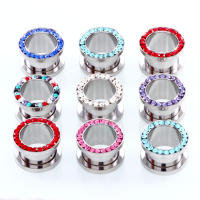 Expansor de acero inoxidable para oreja, joyería para piercing corporal, expansor de tapones para los oídos de un solo túnel de carne, estirador de oreja de 2-20mm, 1 par - details 5