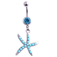 Piercing de acero azul para el ombligo, pendiente para el ombligo, anillos de cristal, piercing para el ombligo, joyería sexual para el cuerpo, 1 ud. - details 6