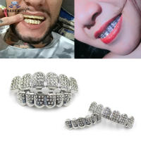 Juego de dientes de plata y oro estilo hip hop para hombre y mujer, joyería brillante, color dorado y plateado, 1 ud. - details 2