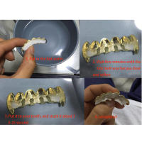 Juego de dientes de plata y oro estilo hip hop para hombre y mujer, joyería brillante, color dorado y plateado, 1 ud. - details 3