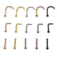Pendientes de bola de acero quirúrgico para mujer, joyería para Piercing de nariz y cuerpo, 20G, 0,8x7x2mm, 1 unidad - details 6