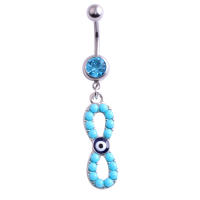 Piercing de acero azul para el ombligo, pendiente para el ombligo, anillos de cristal, piercing para el ombligo, joyería sexual para el cuerpo, 1 ud. - details 8