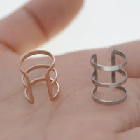 Anillo de acero inoxidable para piercing sin perforación, aro doble triple, clip para el cartílago tragus, 2 piezas - details 6