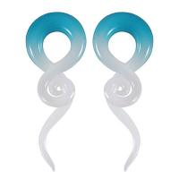 Cono espiral de cristal pyrex para oreja, expansor de estiramiento, piercing, joyería corporal, pircing, 5-16mm, 1 par - details 1