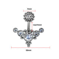 Piercing de cristal de 14g para el ombligo, piercing para el ombligo, barra, colgante, joyería para el cuerpo, unisex, nuevos estilos - details 6