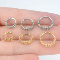 Piercing g23 de 3 filas para el cartílago de la oreja, joyería para piercing, anillos para la nariz, segmento con bisagras, 8-12mm, 1 unidad - details 2