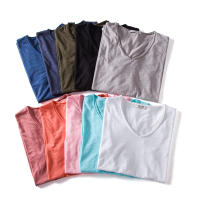 AIOPESON-camisetas de algodón 100% para hombre, ropa con cuello en V, ajustada, de manga corta - details 1