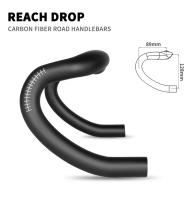 Manillar de Carbono para Bicicleta de Carretera TOSEEK Reduce Resistencia Partes de Bicicleta Endurecidas Ruta Externa Mate Negro 400/420/440mm - details 6