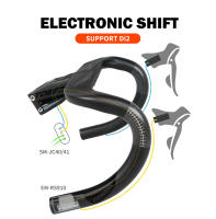 Manillar de Bicicleta de Carretera TOSEEK TR5500 con Cableado Interno Completo Soporte para Computer de Bicicleta Integrado T800 en Fibra de Carbono Ergonomía Adecuado para Deportes al Aire Libre - details 9