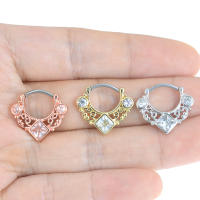 Anillo de acero quirúrgico de circón para mujer, joyería redonda de 10mm para la nariz, piercing para el cartílago, joyería para el cuerpo, 1 unidad, 2021 - details 6