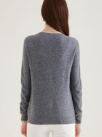 LINY XIN Women's Crew Neck Cardigan Sweater 100% Merino Wool Spring Fall Lightweight Soft Long Sleeve Knitted Coat - details 18