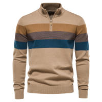 AIOPESON-suéter informal de algodón con cremallera para hombre, jersey de cuello simulado, cálido, a la moda, Invierno - details 6