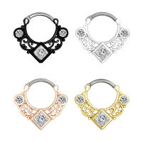 Anillo de acero quirúrgico de circón para mujer, joyería redonda de 10mm para la nariz, piercing para el cartílago, joyería para el cuerpo, 1 unidad, 2021 - details 1