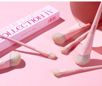 Jessup-brocha para base y corrector, juego de pinceles de maquillaje rosa, 2 piezas, brochas sintéticas Premium, T497 - details 4