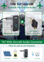 Adaptador de Audio inalámbrico 2 en 1, transmisor receptor Bluetooth 5,4, micrófono de sonido sin pérdidas AUX de 3,5mm para altavoz de coche, TV, PC y avión - details 0